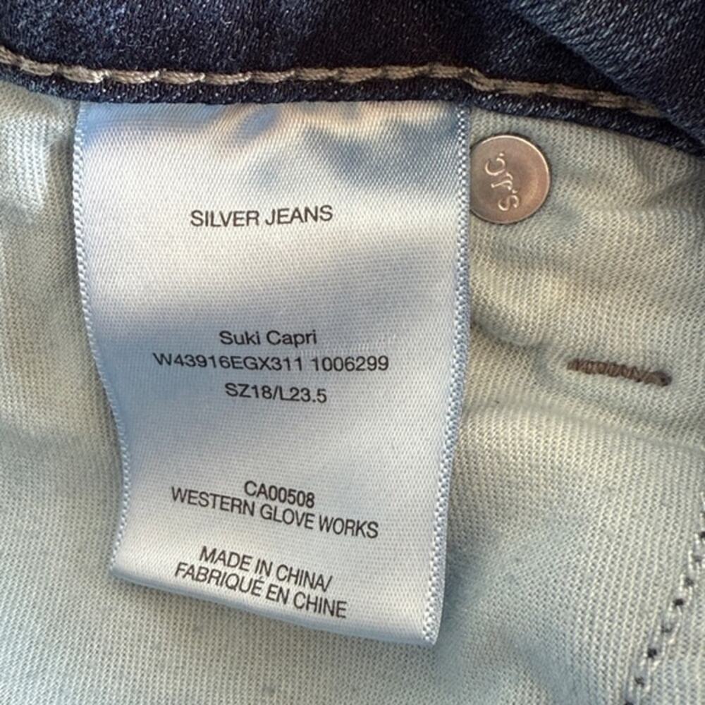 Silver Suki Capri Womens Denim Blue Jeans sz 18 - Picture 4 of 7